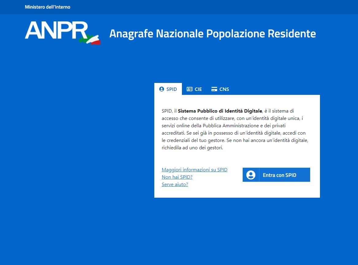 Su ANPR certificati anagrafici online e gratuiti per i cittadini