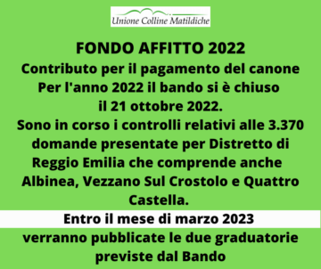 Leggi: «Fondo affitto 2022: entro marzo 2023…»