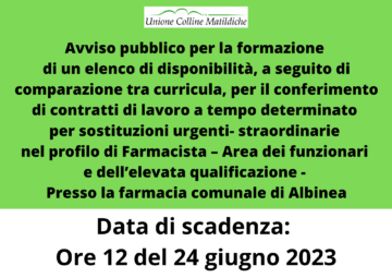 Leggi: «Avviso pubblico per la formazione di…»