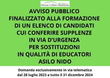 Leggi: «Avviso pubblico finalizzato alla formazione di…»