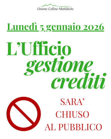 Leggi: «Lunedì 5 gennaio 2026 l’Ufficio gestione…»