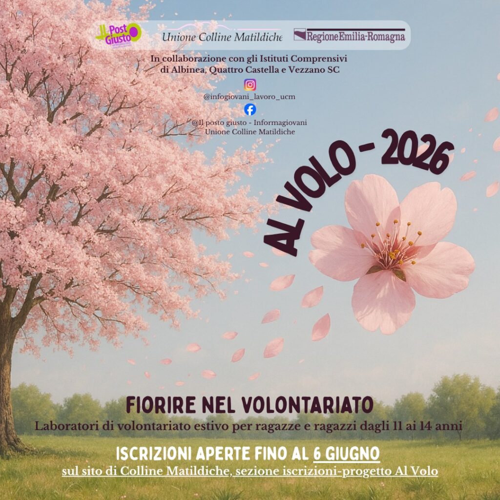 Progetto AL VOLO 2026 - Laboratori di volontariato estivo per ragazzi e ragazze dagli 11 ai 14 anni