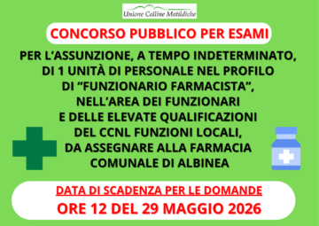 Leggi: &laquo;Concorso pubblico per l’assunzione di una&hellip;&raquo;